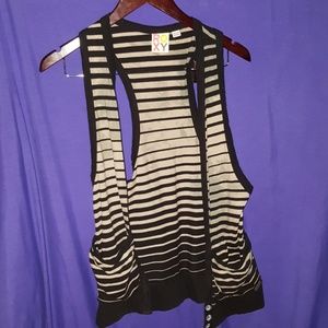 Roxy Vest Tank 3 button stripe fade xs tiny